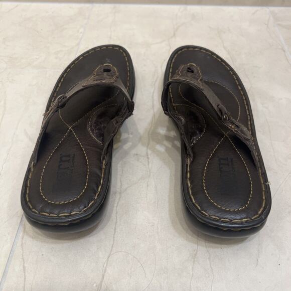 Born Women Size 7 Brown Handcrafted Leather Flip Flop Sandal Thong EUC - Picture 3 of 8